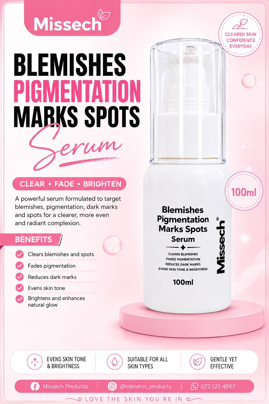 BLEMISHES PIGMENTATION MARKS SPOTS FACE SERUM